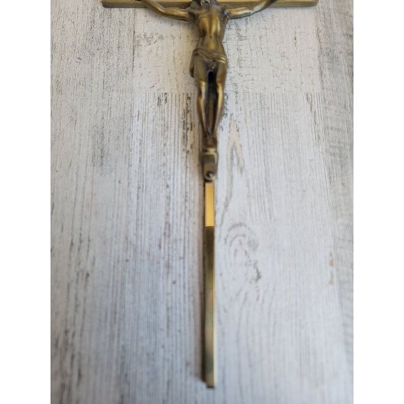 INRI brass metal cross crucifix Jesus Christ Nativity home decor religious - Picture 2 of 7